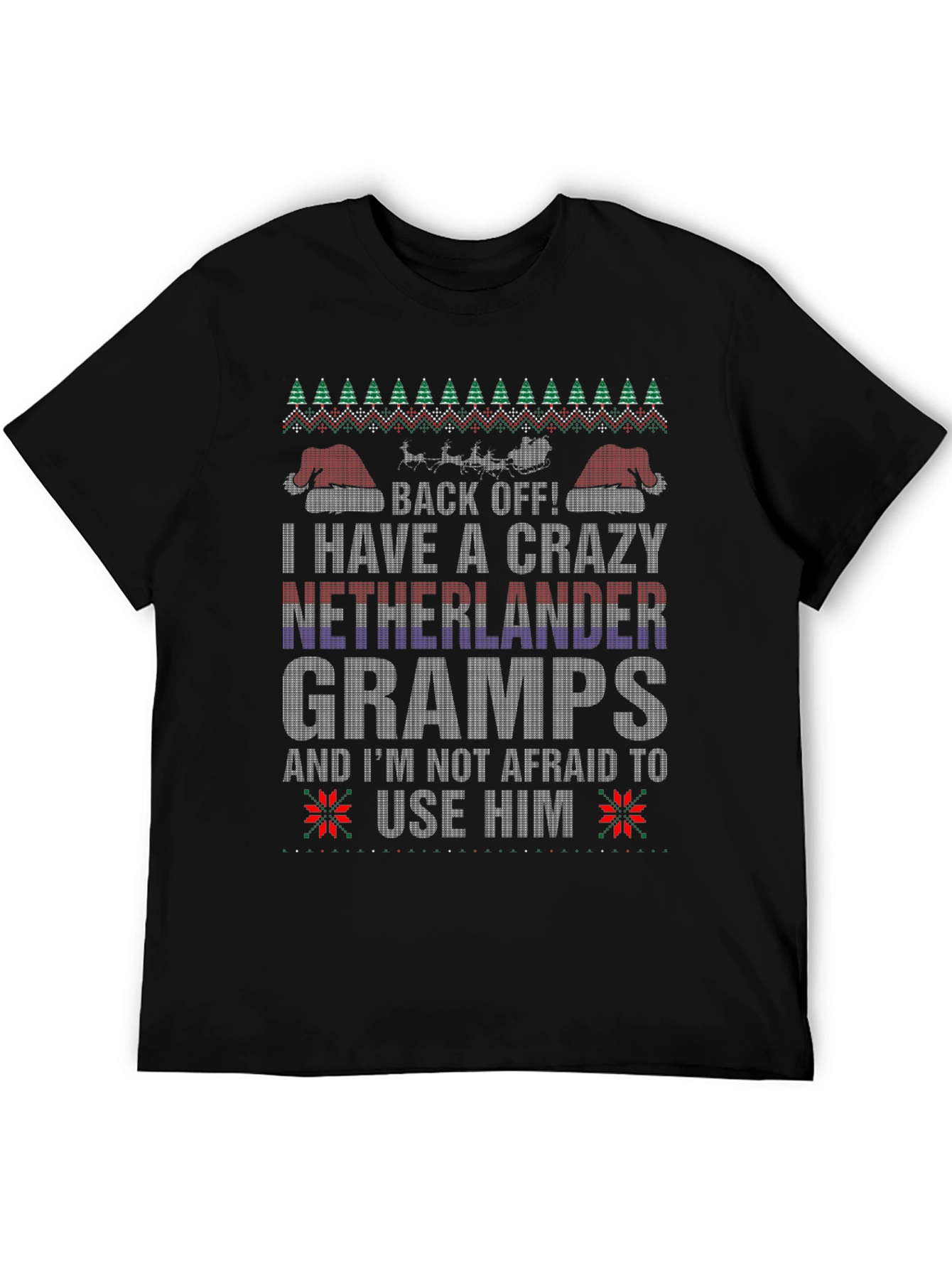 Crazy Netherlander Gramps Ugly Christmas T-Shirt