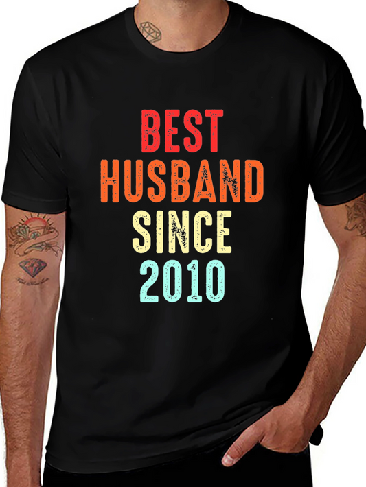 Best Husband Since 2010 Black Graphic Tee