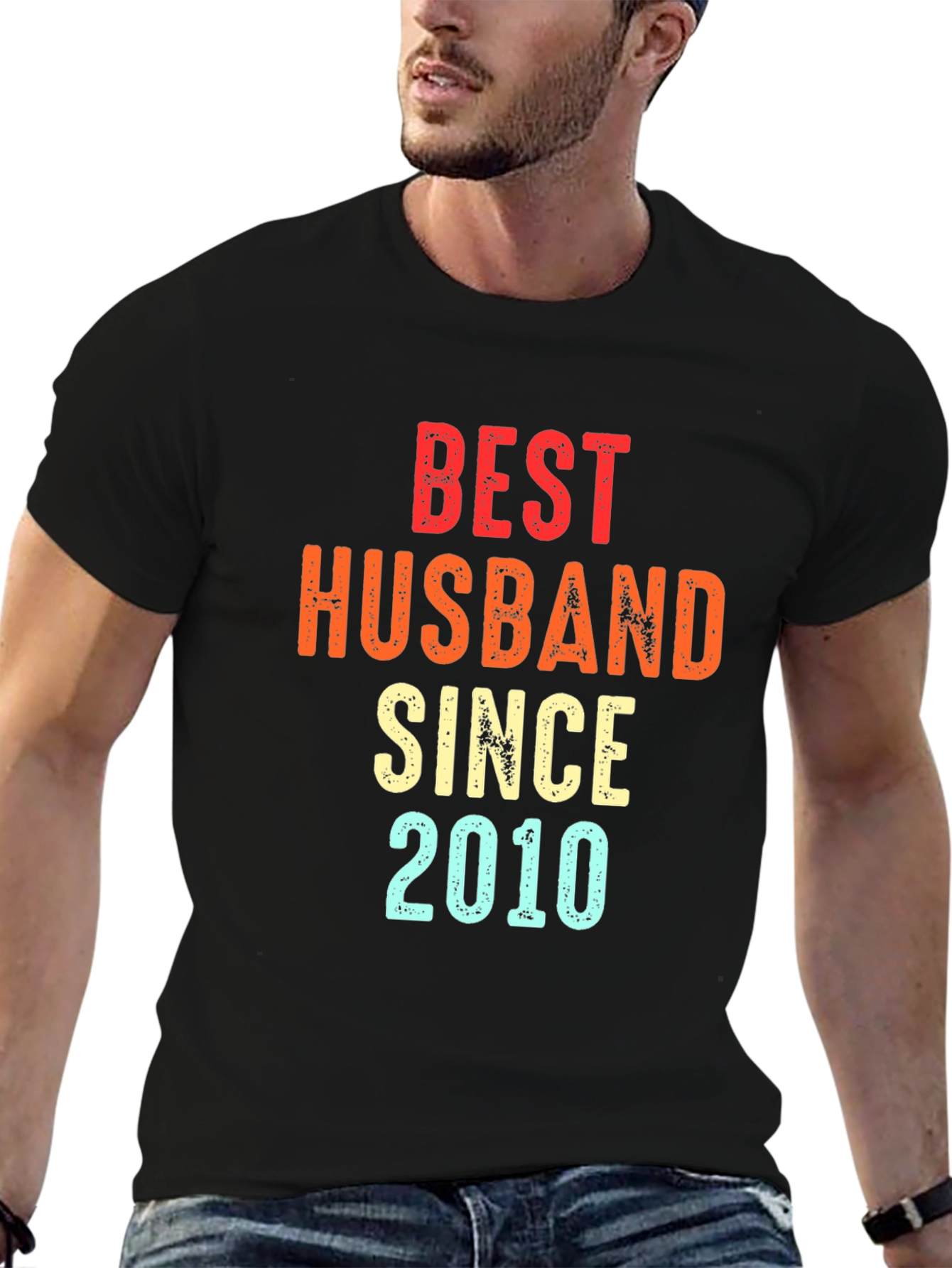Best Husband Since 2010 Black Graphic Tee