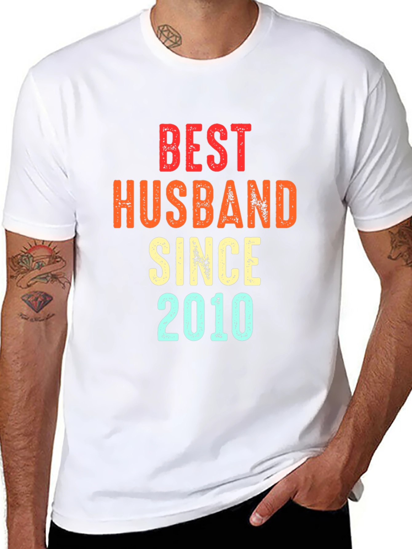 Best Husband Since 2010 Black Graphic Tee