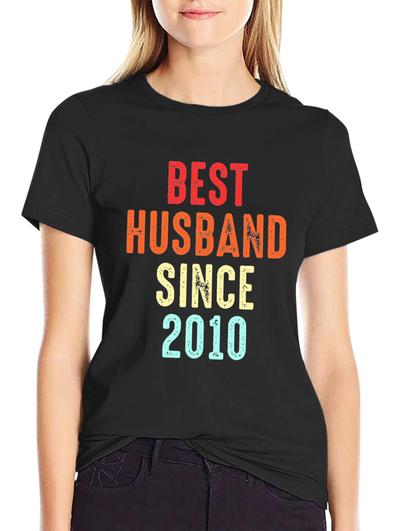 Best Husband Since 2010 Black Graphic Tee