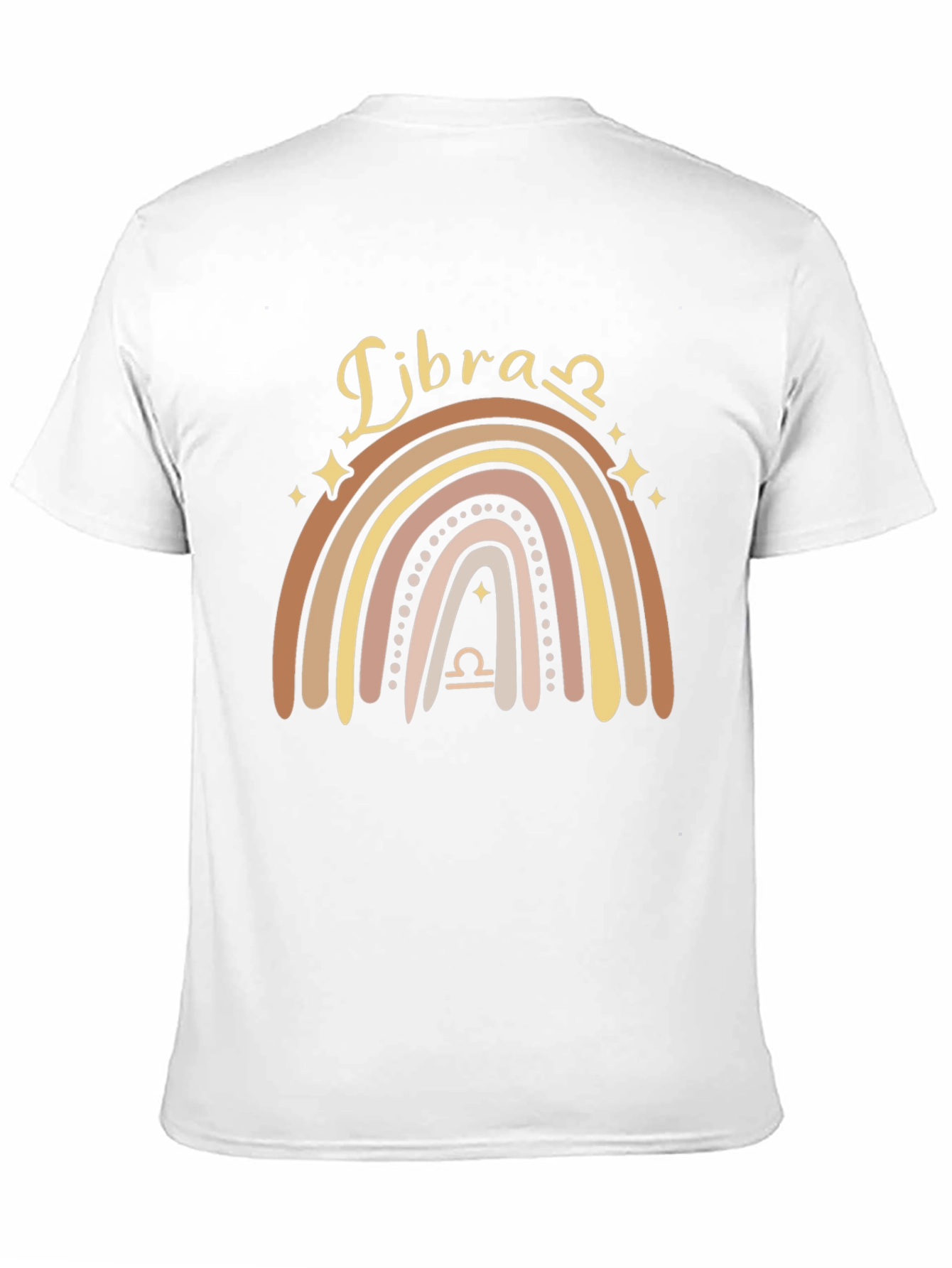 Libra Zodiac Rainbow Graphic Tee - Black