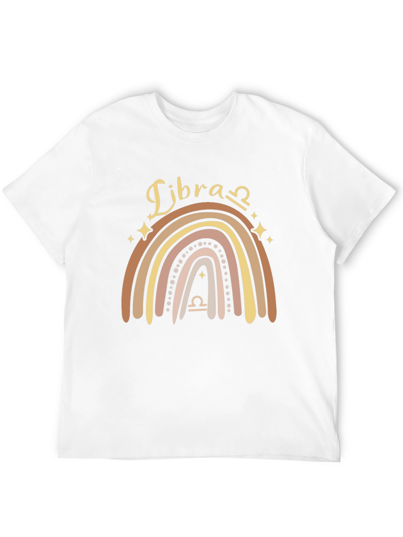 Libra Zodiac Rainbow Graphic Tee - Black