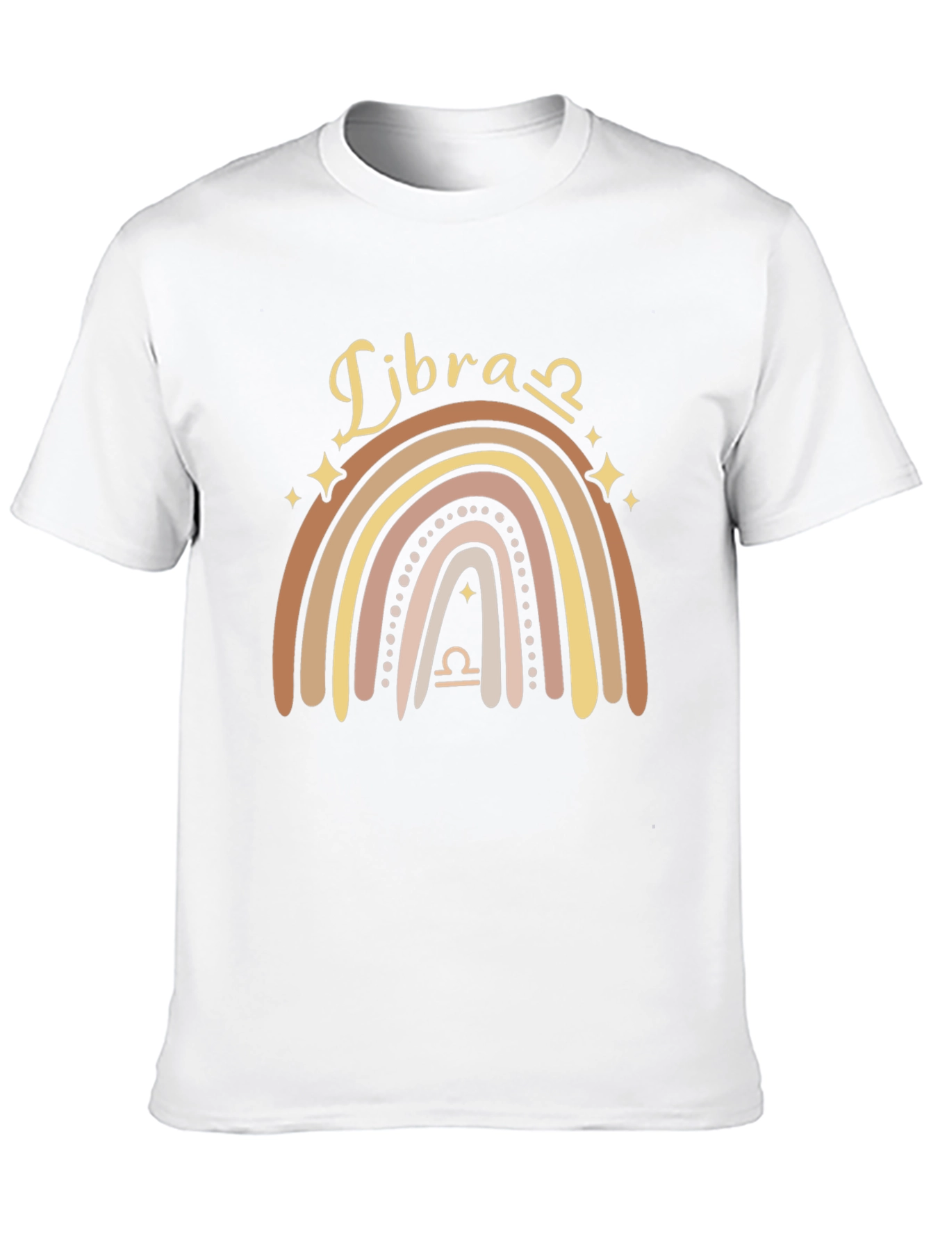 Libra Zodiac Rainbow Graphic Tee - Black