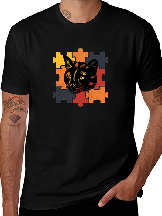 Cat Puzzle Piece T-Shirt - Unique Design
