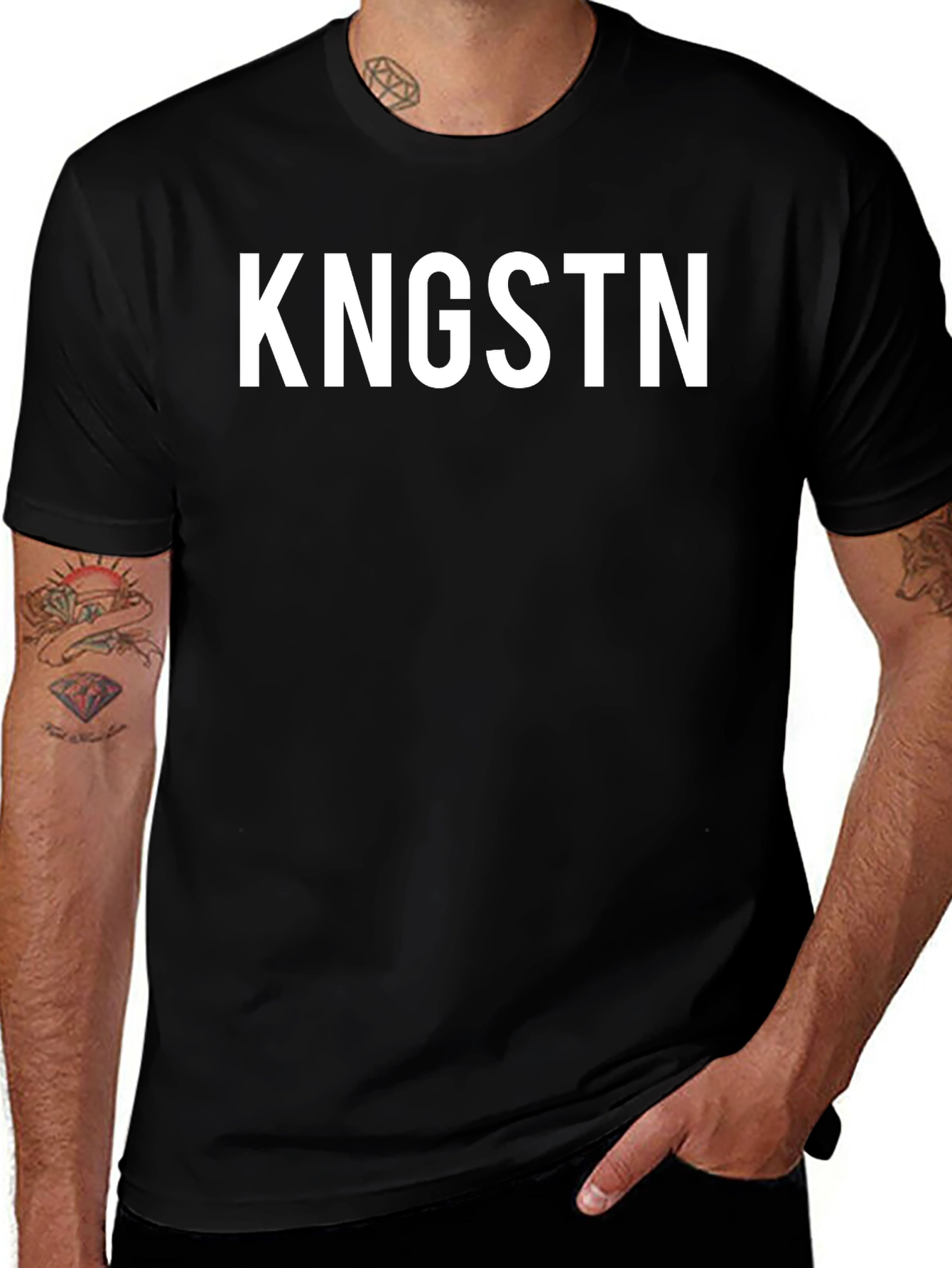 KNGSTN Graphic Tee - Black Cotton Casual Shirt