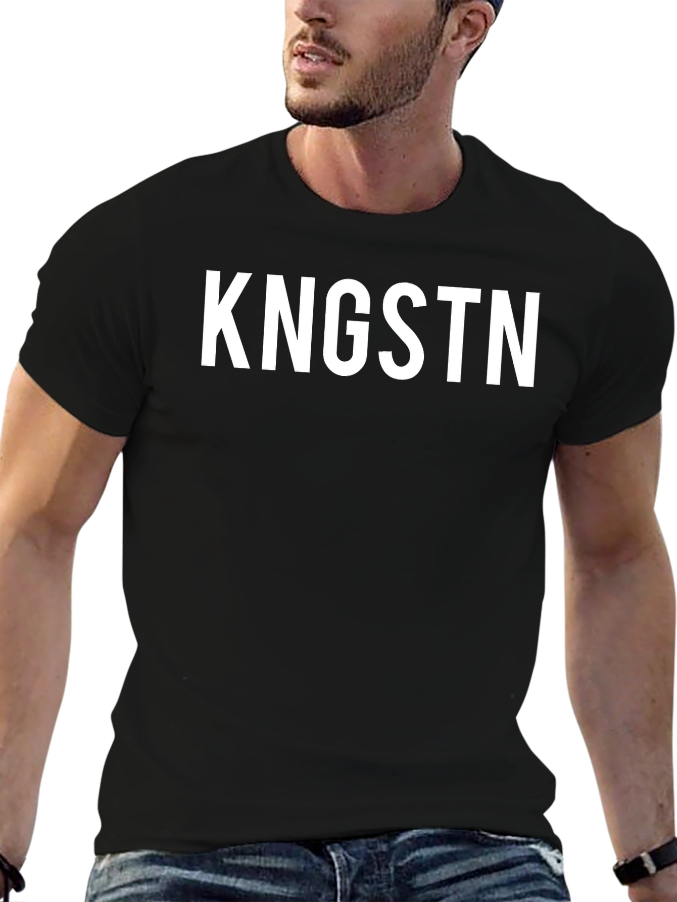 KNGSTN Graphic Tee - Black Cotton Casual Shirt
