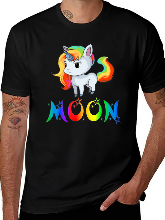 Rainbow Unicorn Moon Graphic Tee