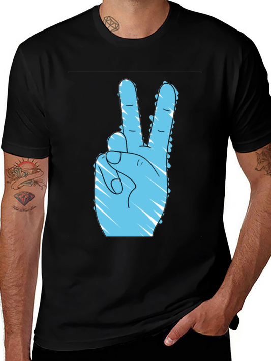 Peace Sign Graphic Black T-Shirt
