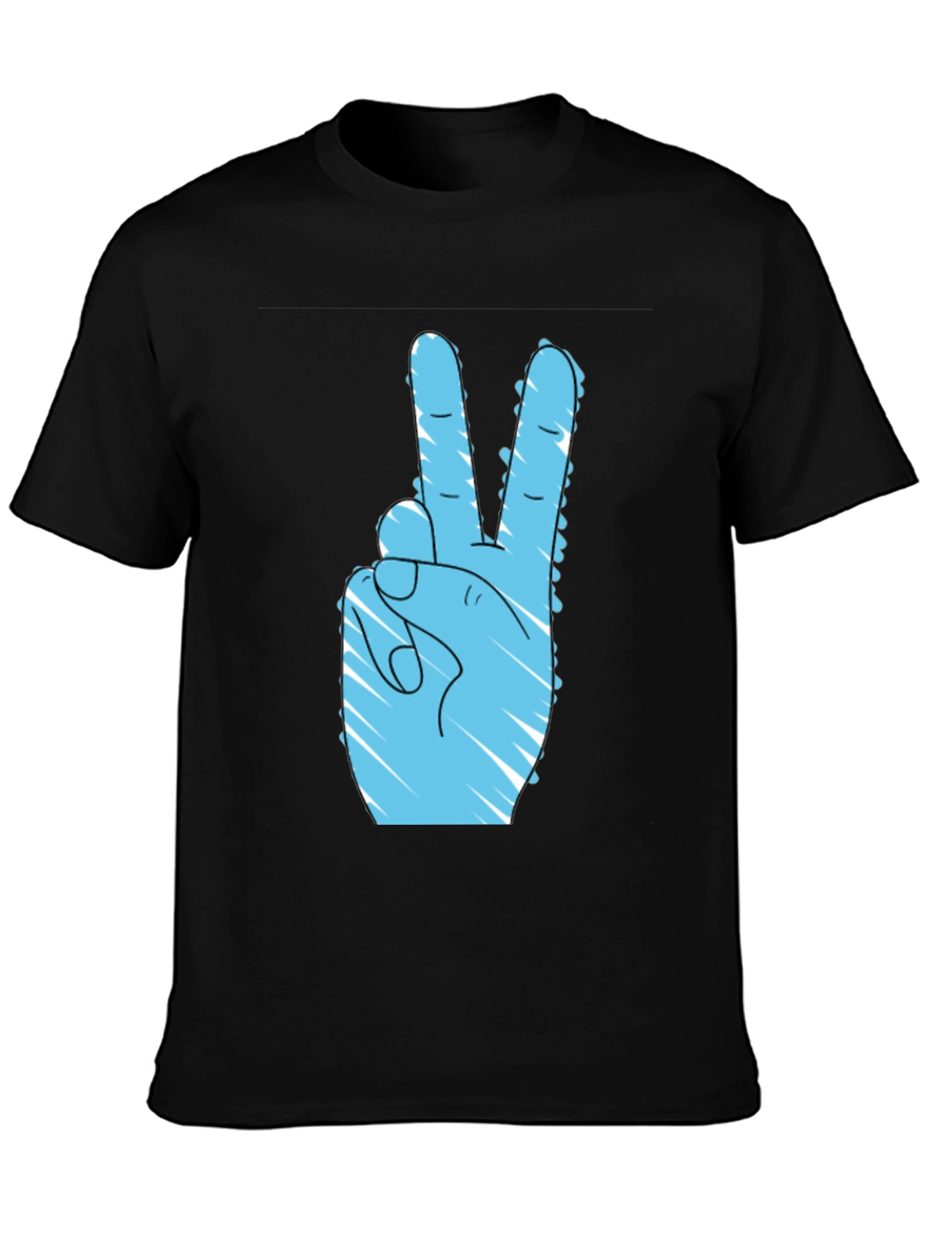 Peace Sign Graphic Black T-Shirt