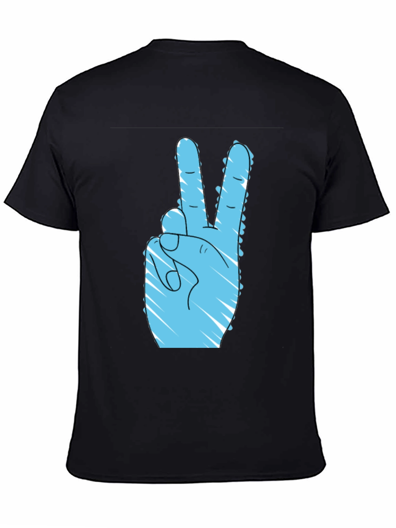 Peace Sign Graphic Black T-Shirt