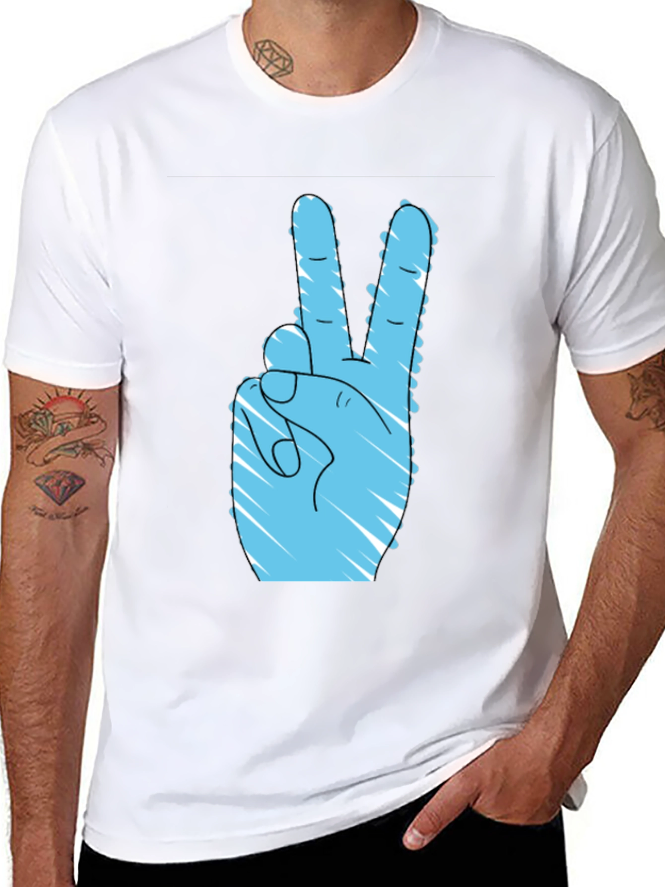 Peace Sign Graphic Black T-Shirt