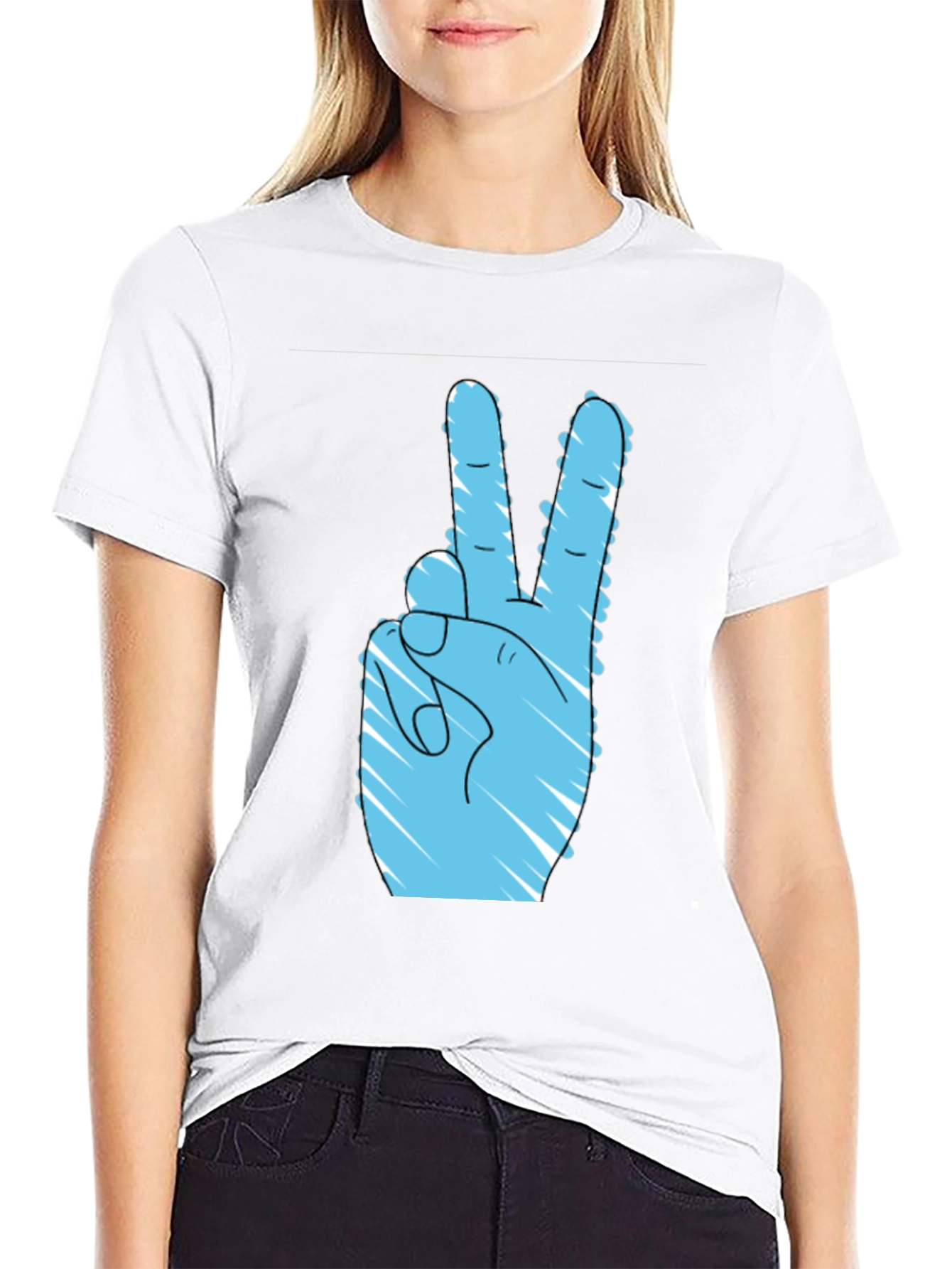 Peace Sign Graphic Black T-Shirt