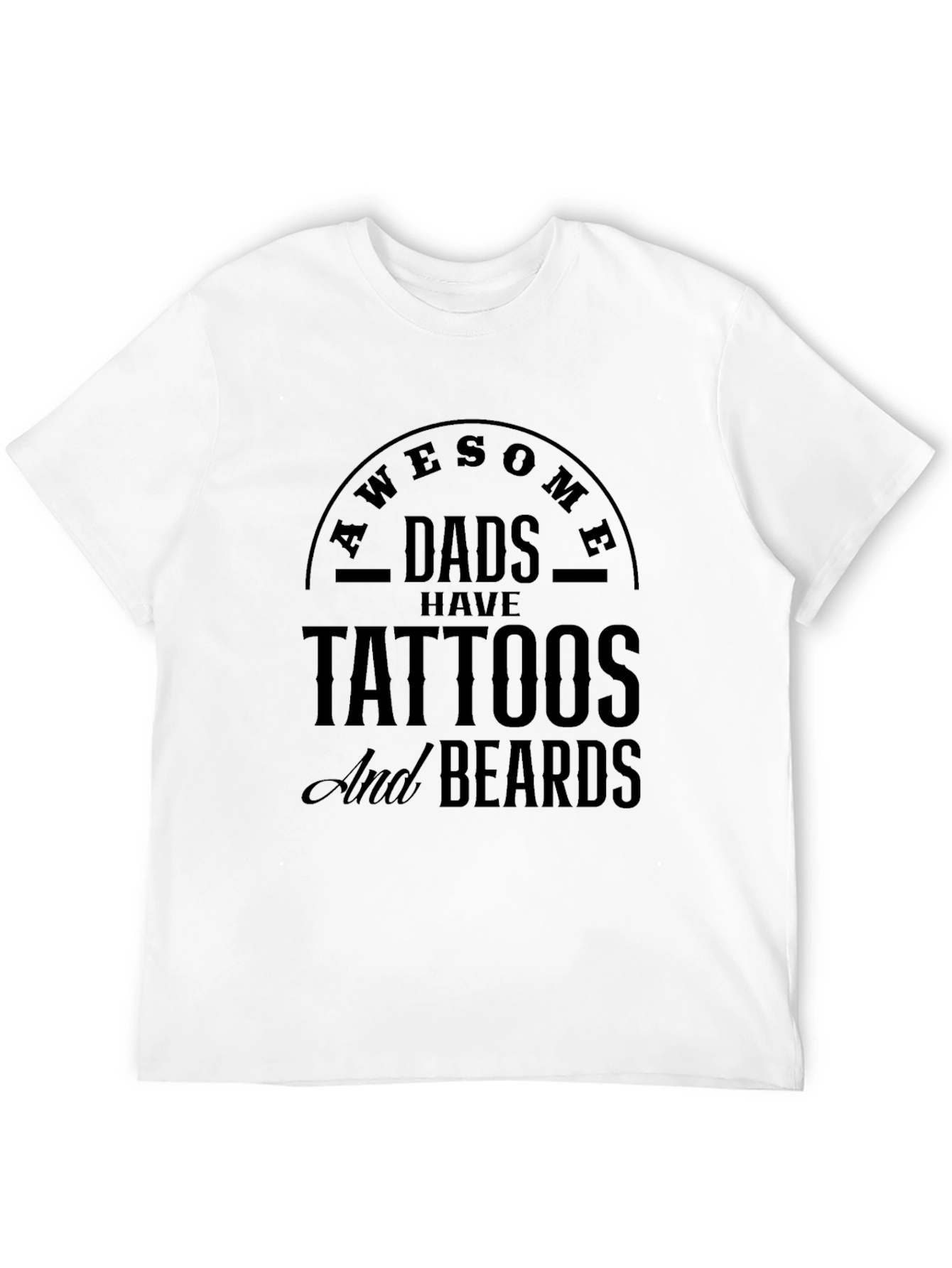 Awesome Dads Tattoos & Beards Black T-Shirt
