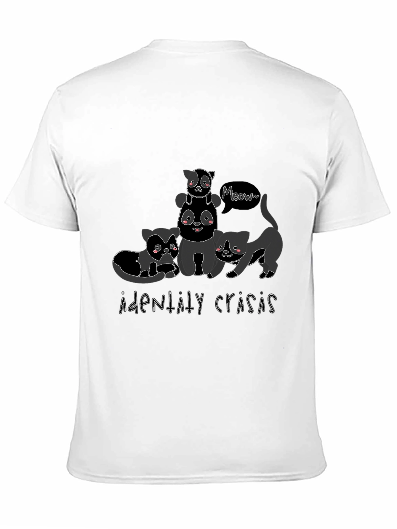 Cute Cat Stack Black Graphic Tee