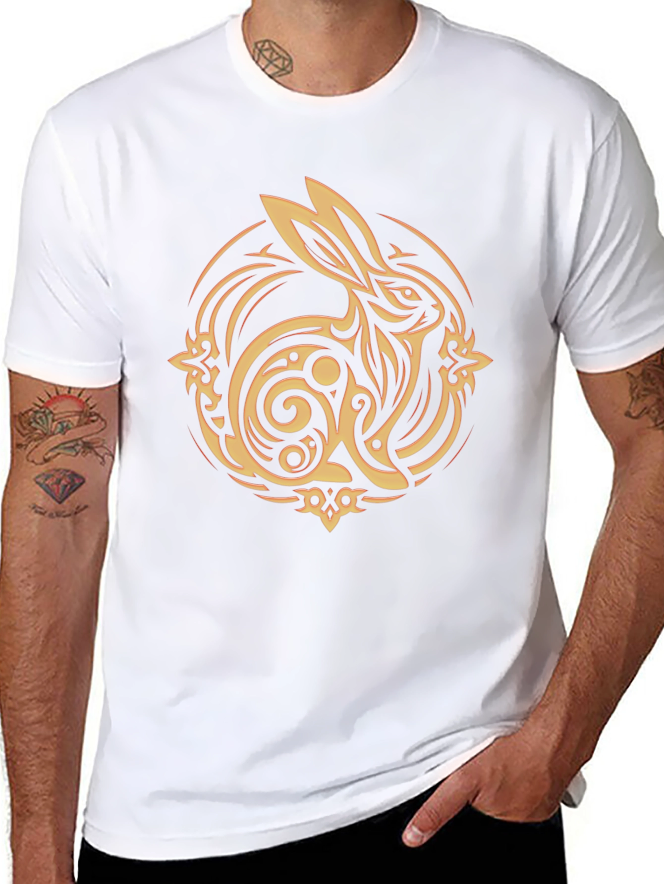 Rabbit Graphic Black T-Shirt