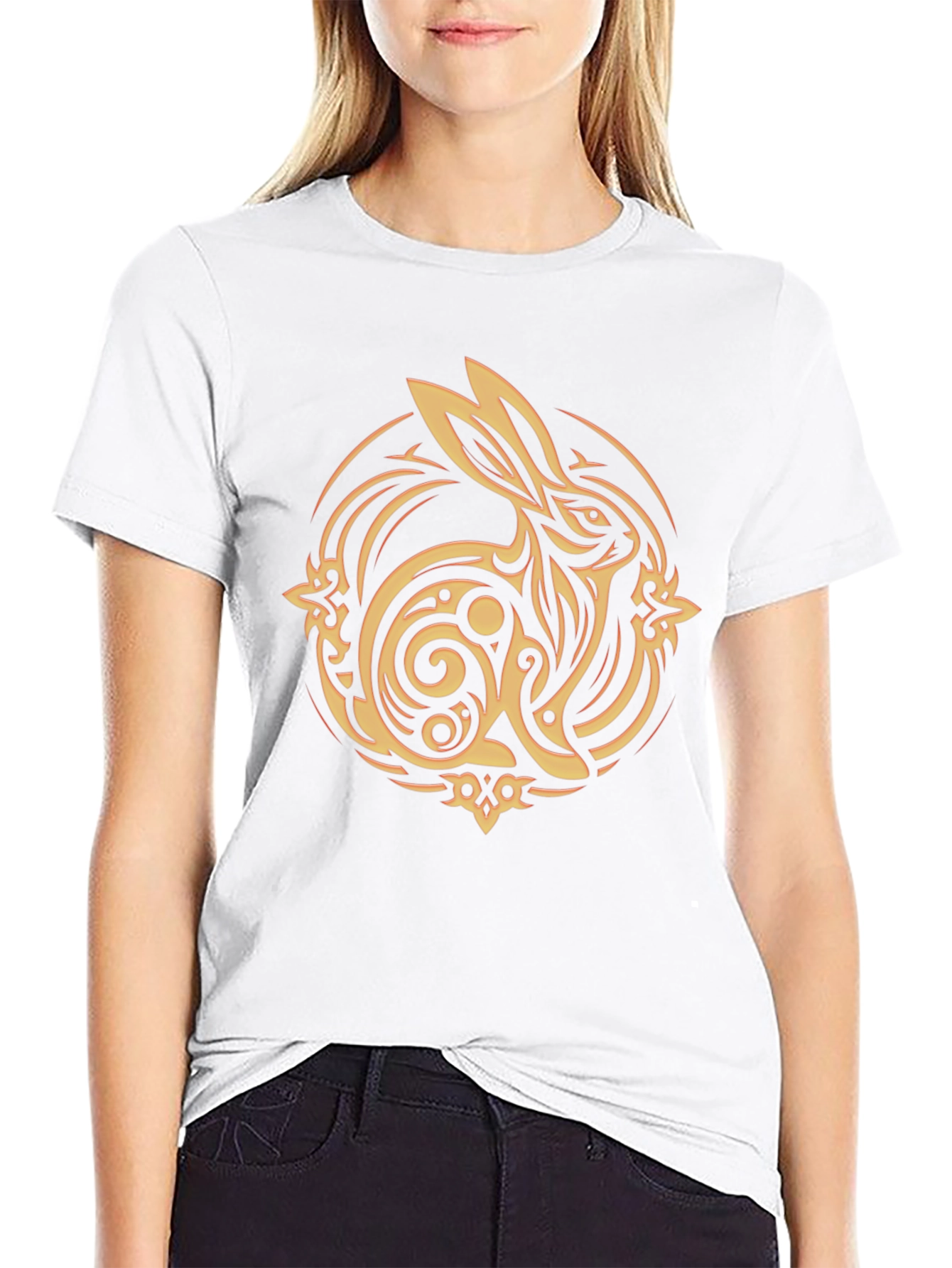 Rabbit Graphic Black T-Shirt