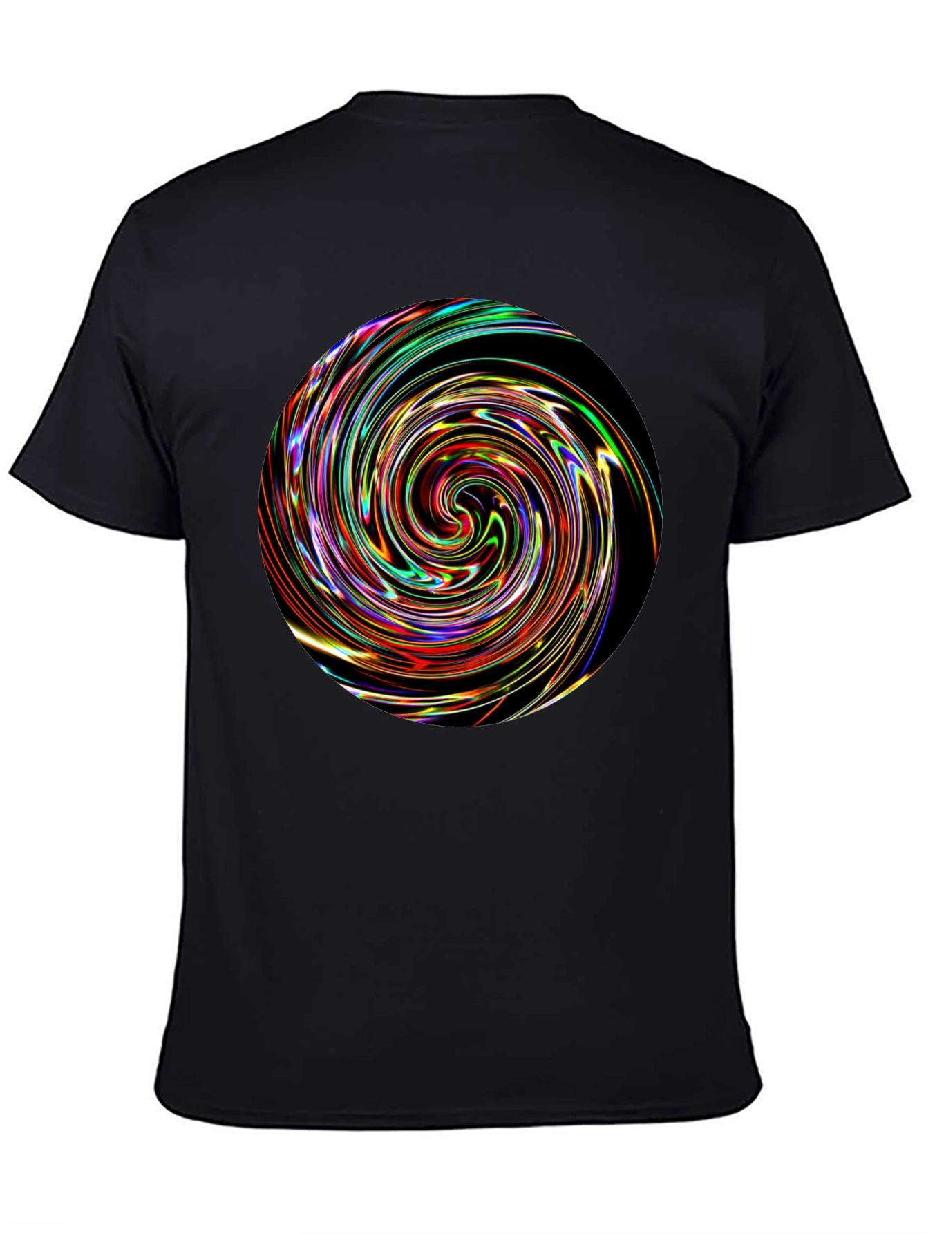 Vortex Swirl Graphic Black T-Shirt