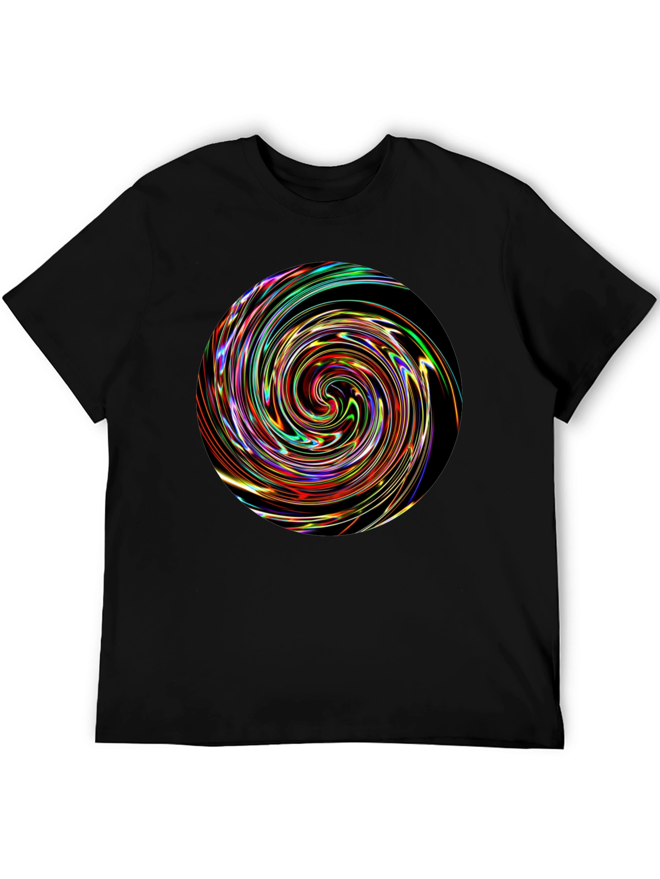 Vortex Swirl Graphic Black T-Shirt