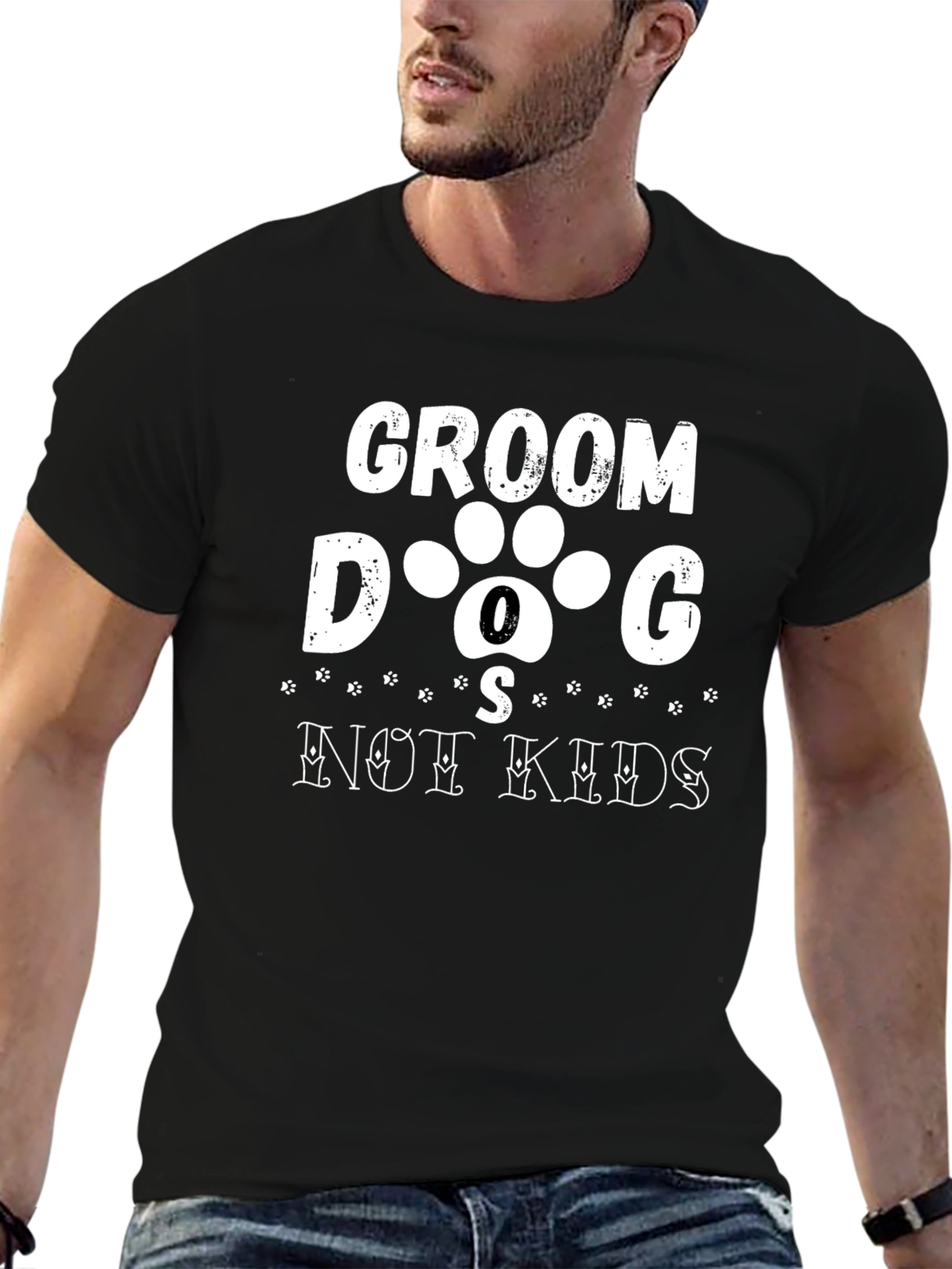 Groom Dogs Not Kids Graphic Tee