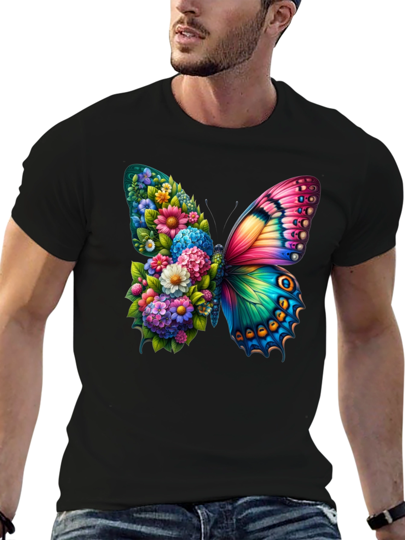 Floral Butterfly Graphic Tee - Stylish & Unique