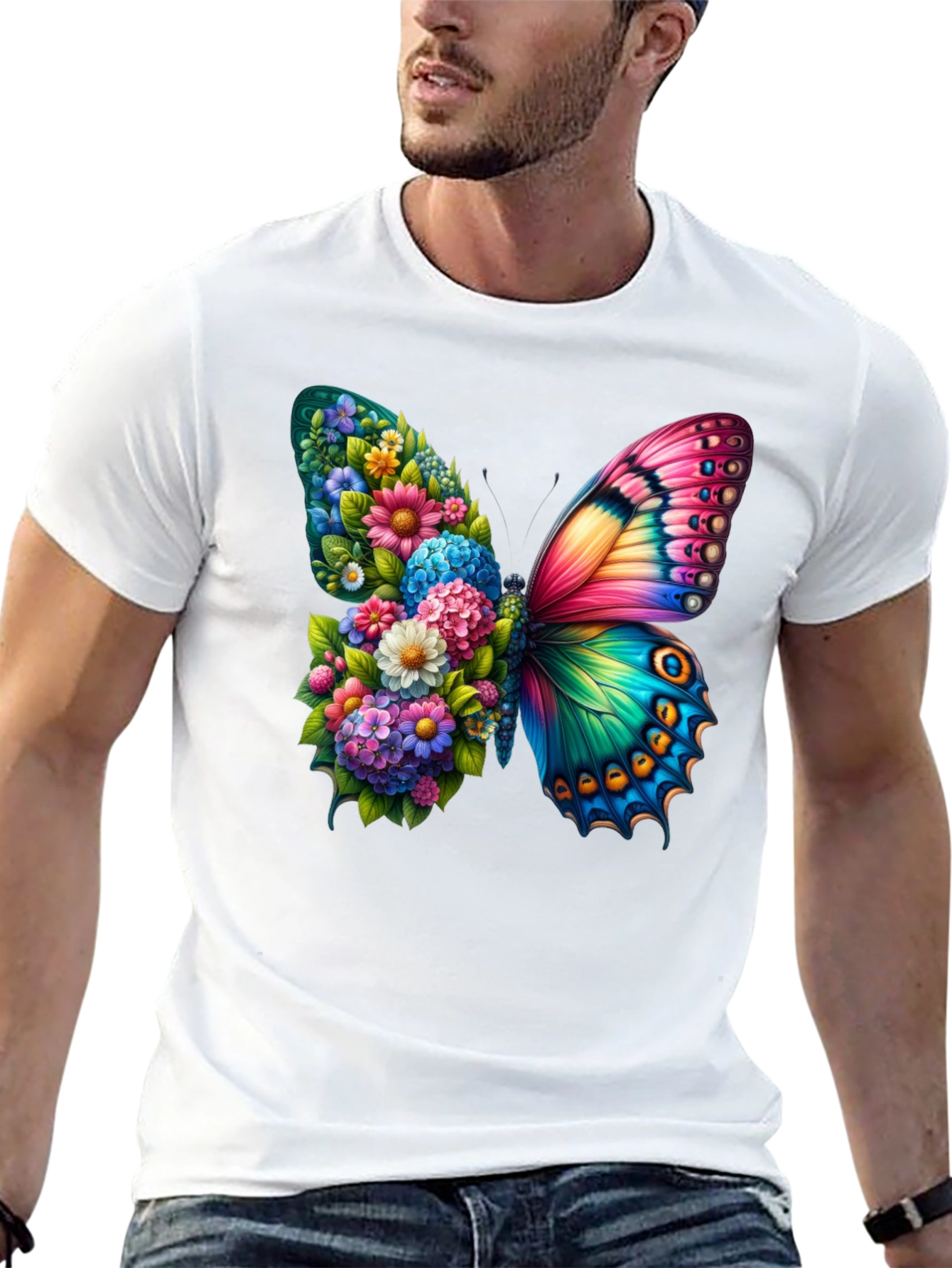 Floral Butterfly Graphic Tee - Stylish & Unique