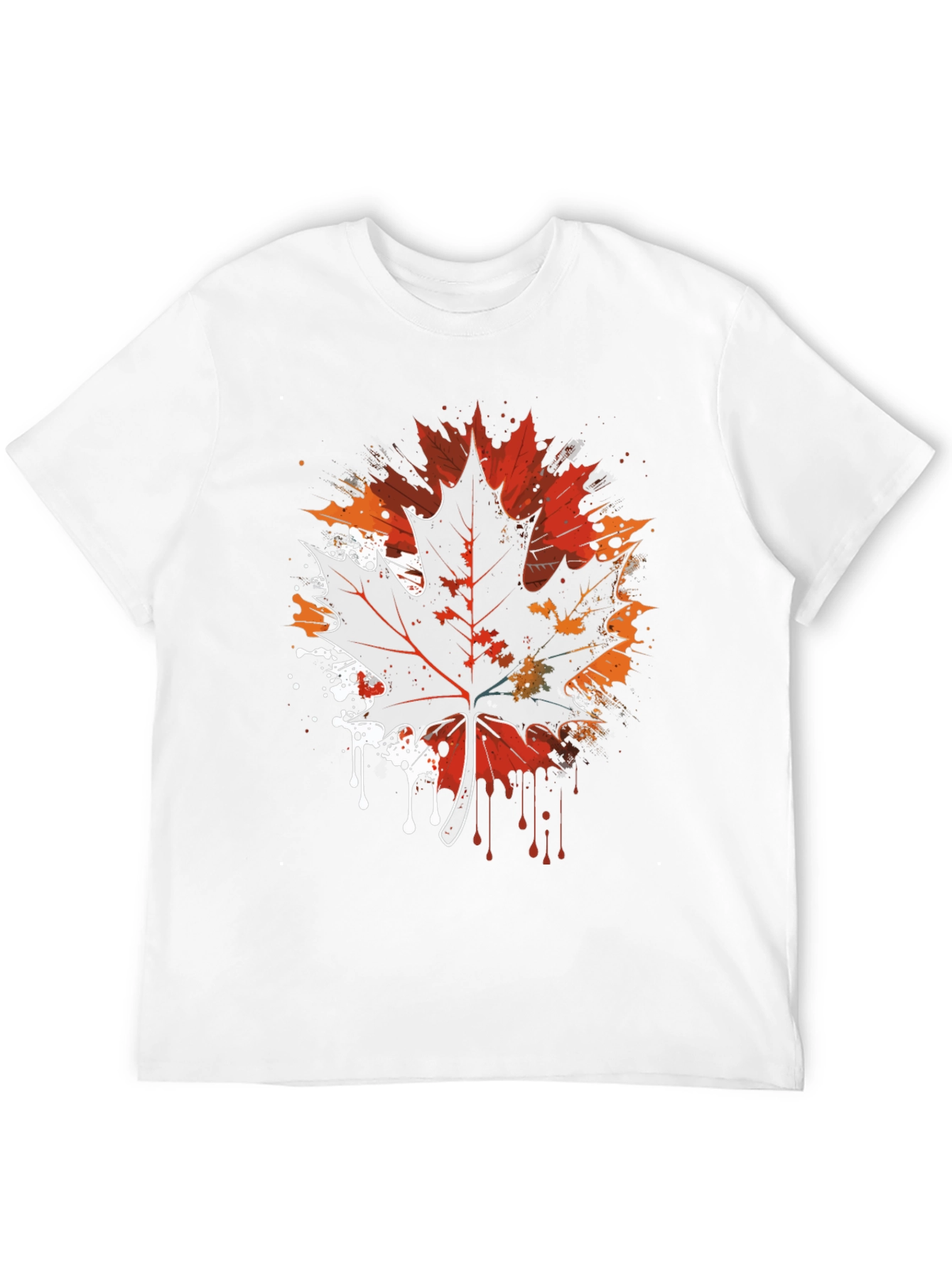 Maple Leaf Graphic Tee - Artistic Fall Design