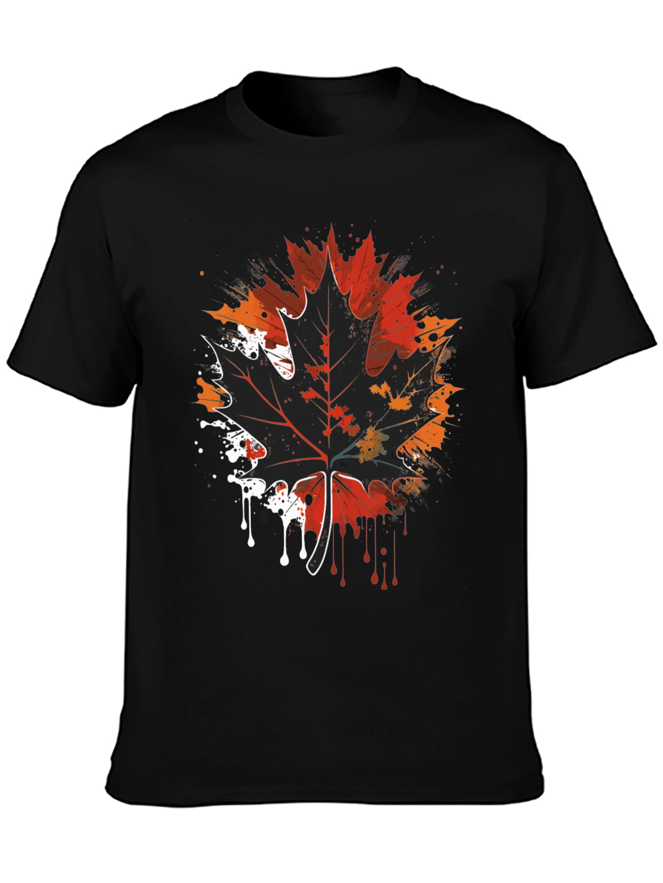 Maple Leaf Graphic Tee - Artistic Fall Design