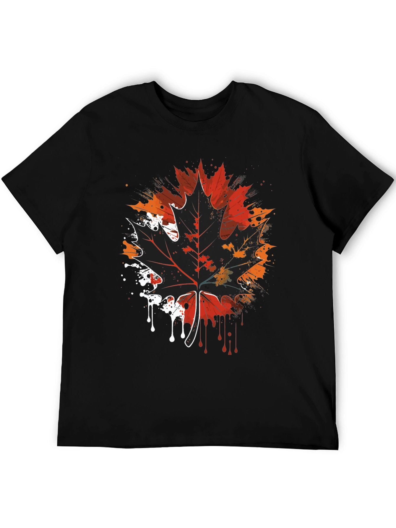 Maple Leaf Graphic Tee - Artistic Fall Design