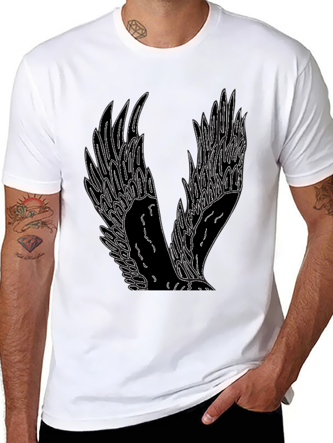 Winged Graphic Tee - Mens Black T-Shirt
