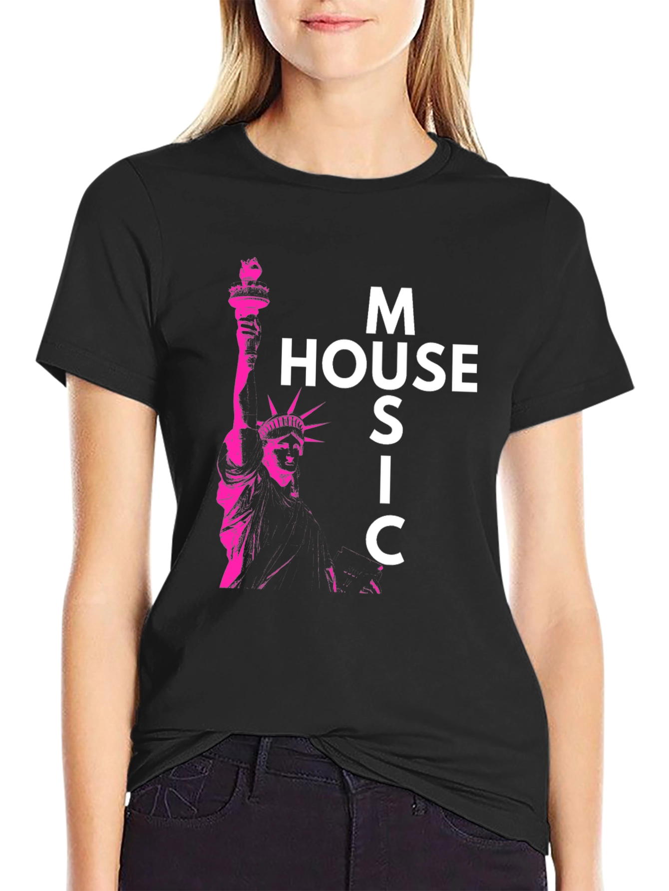 Statue of Liberty Music Graphic T-Shirt