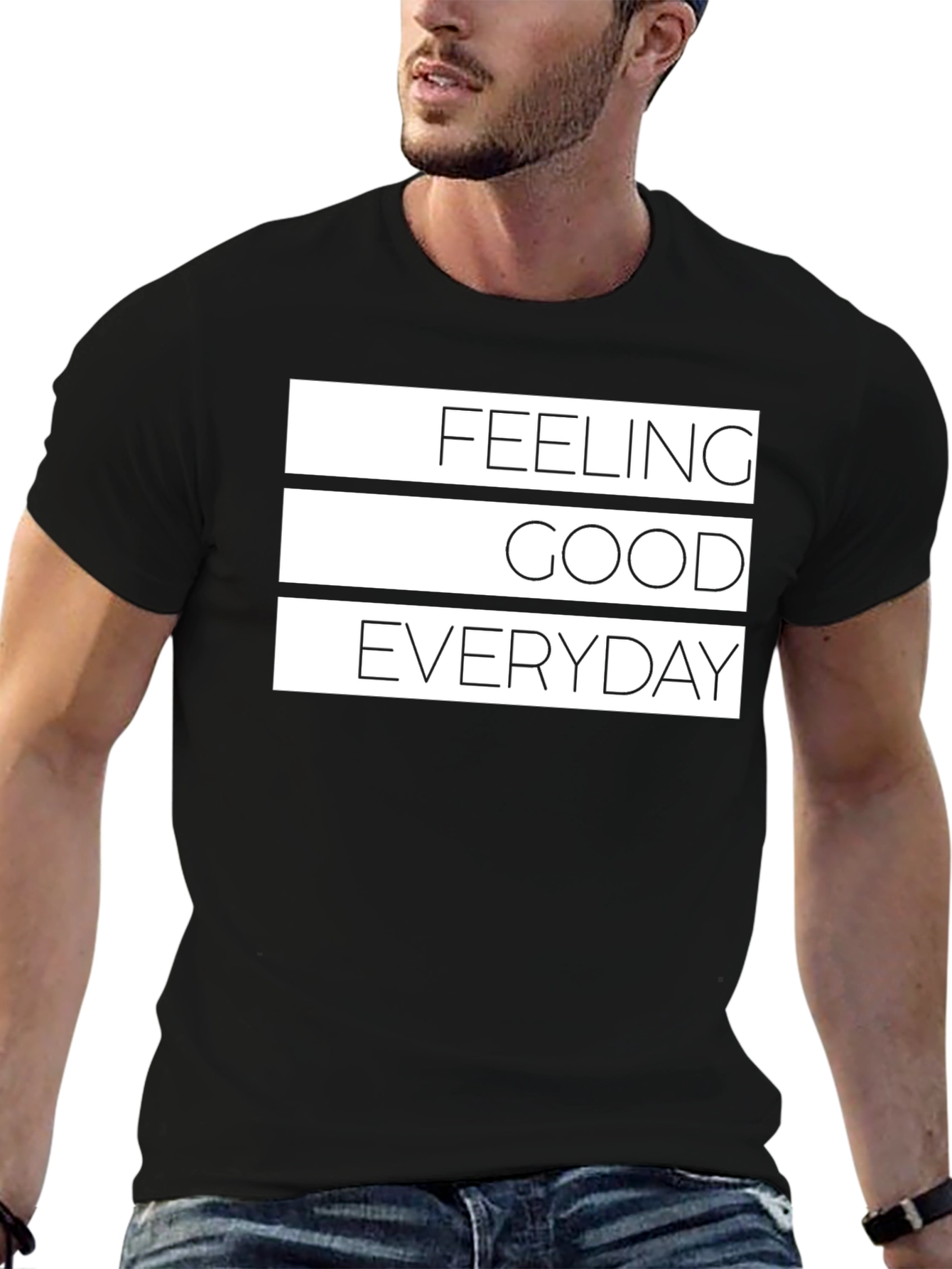 Feeling Good Everyday Black Graphic Tee