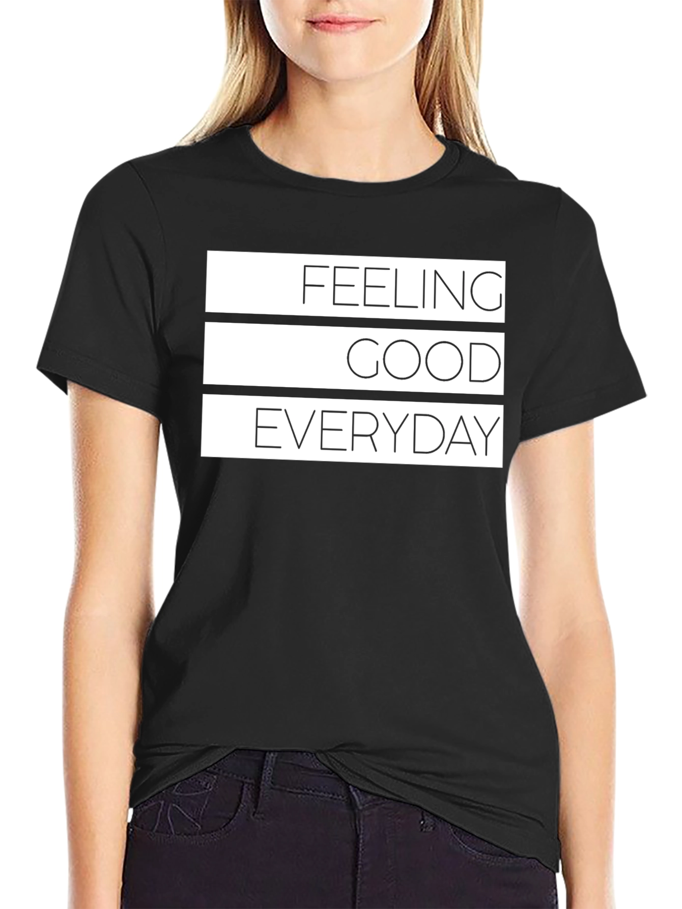 Feeling Good Everyday Black Graphic Tee