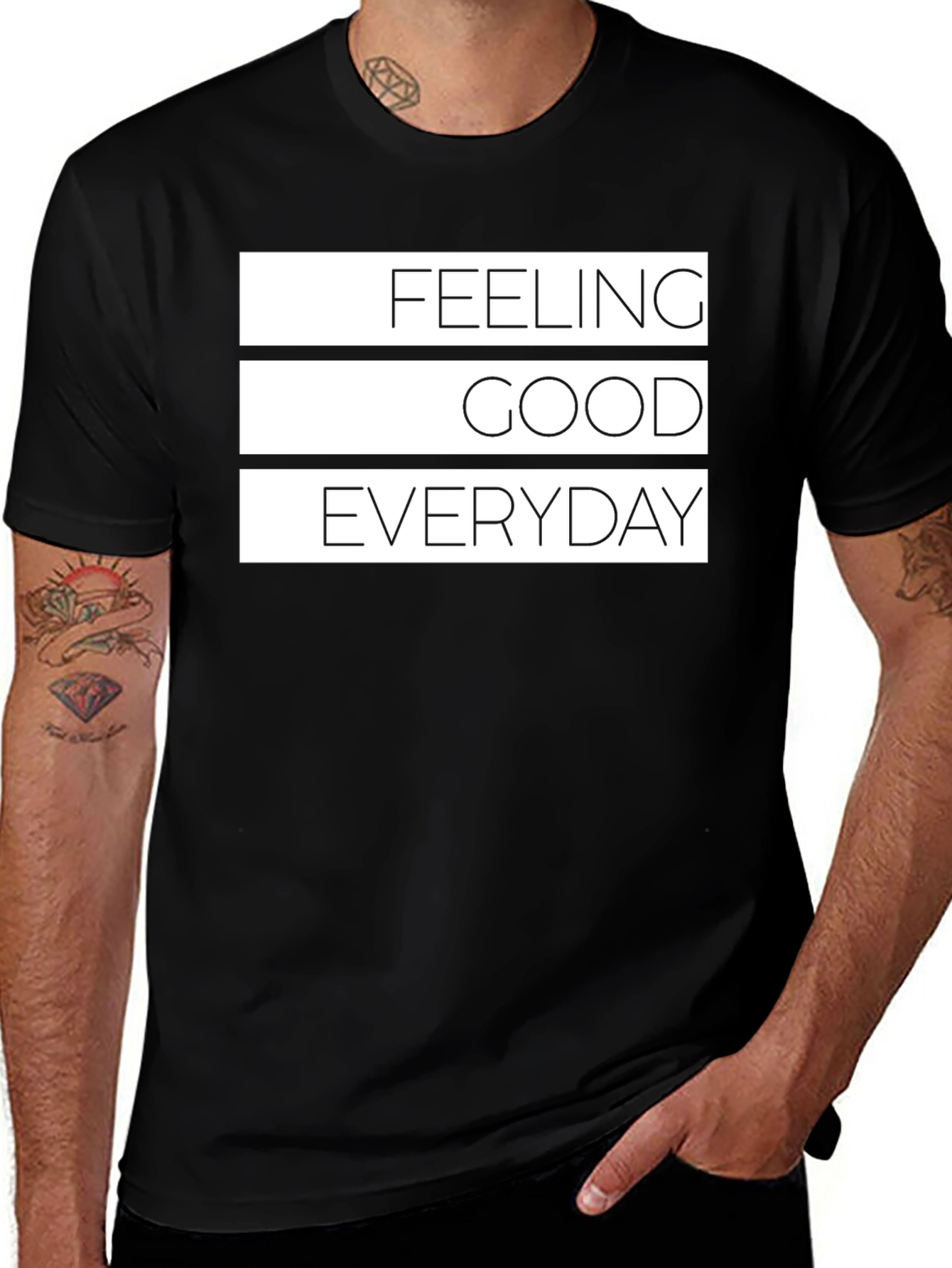 Feeling Good Everyday Black Graphic Tee