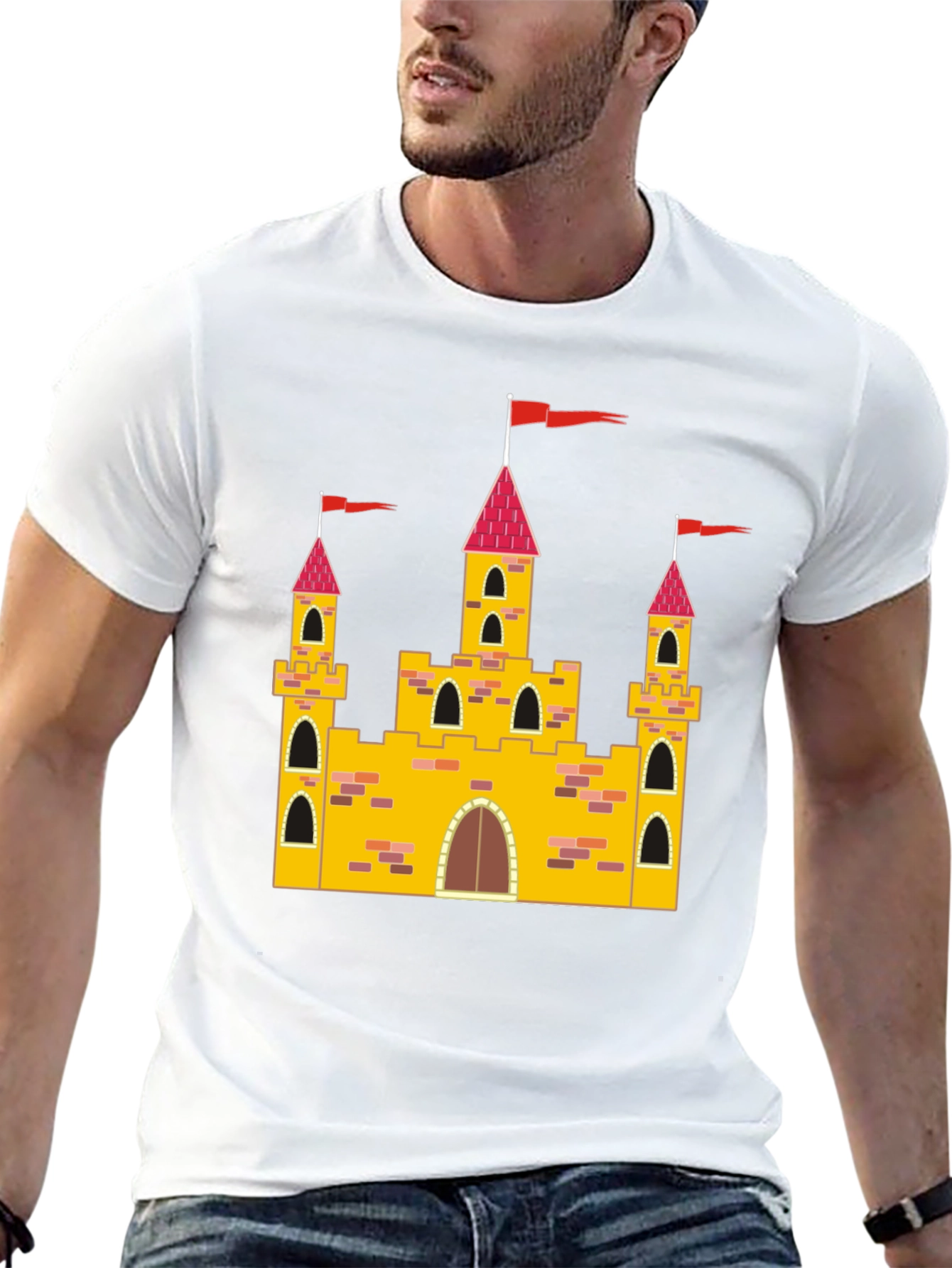 Castle Graphic Tee - Black Cotton T-Shirt