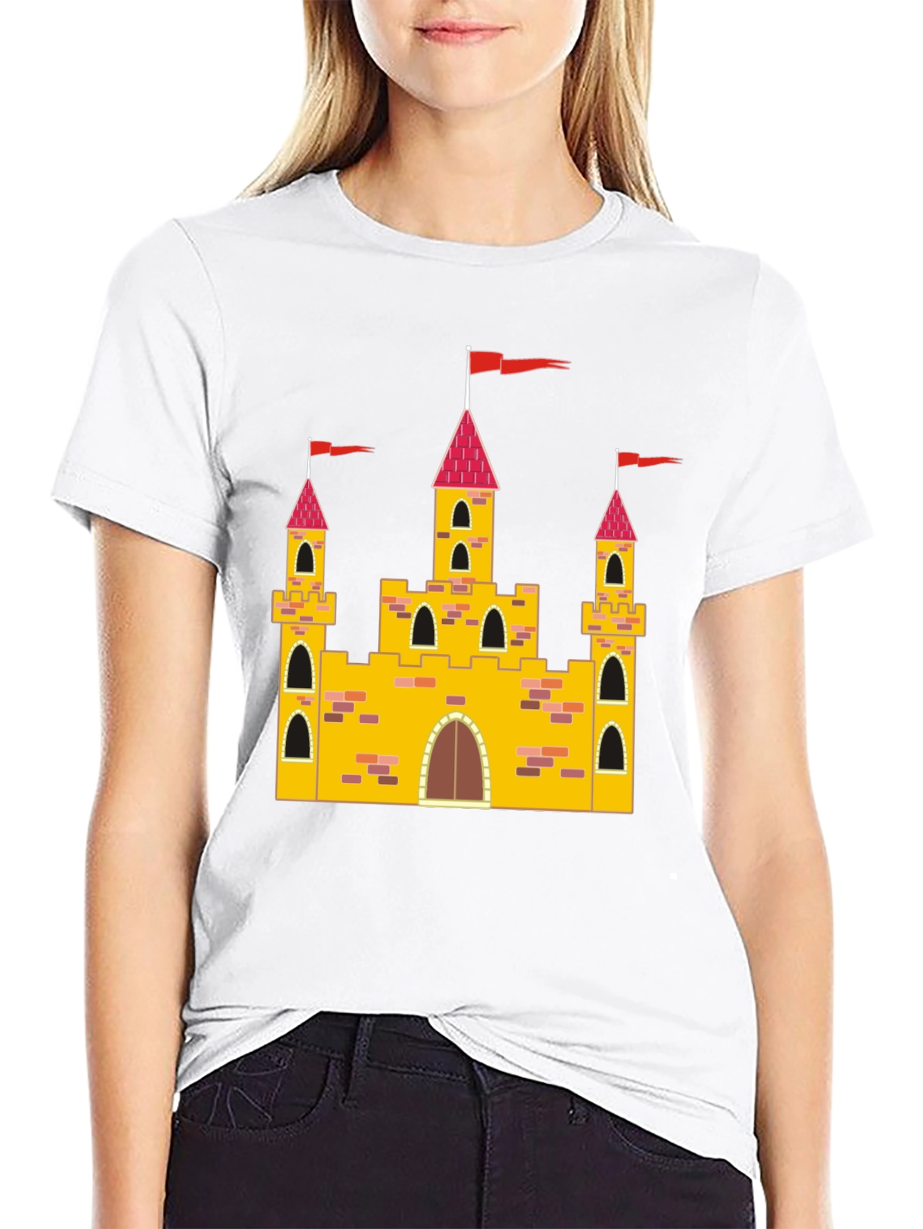 Castle Graphic Tee - Black Cotton T-Shirt