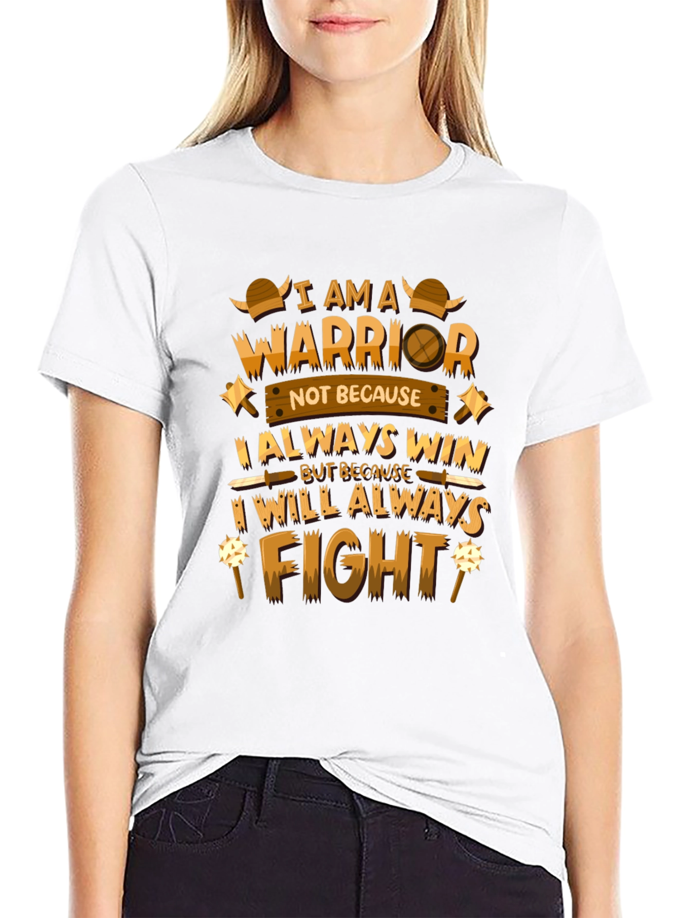 Warrior Quote Graphic Black T-Shirt