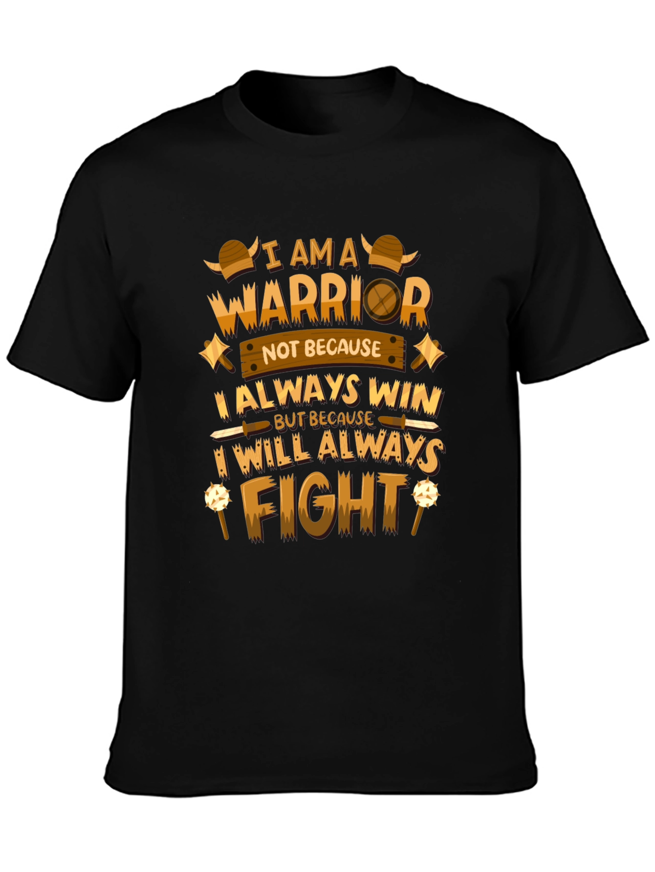 Warrior Quote Graphic Black T-Shirt