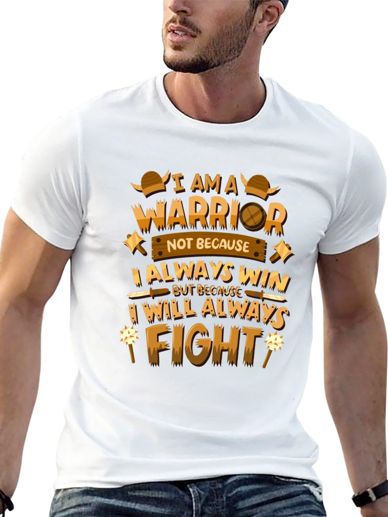 Warrior Quote Graphic Black T-Shirt