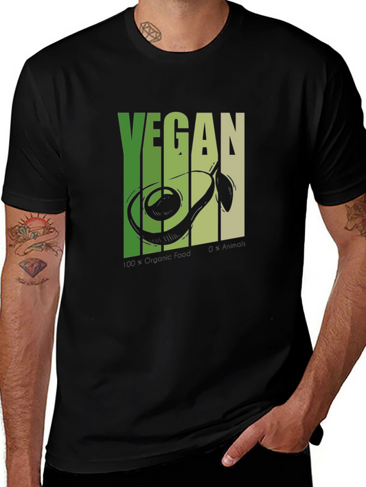 Vegan Avocado T-Shirt - Black Graphic Tee