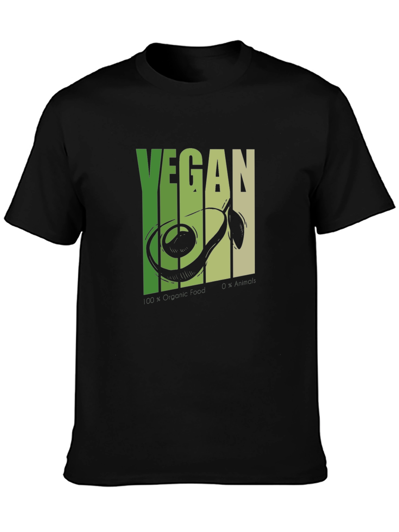 Vegan Avocado T-Shirt - Black Graphic Tee