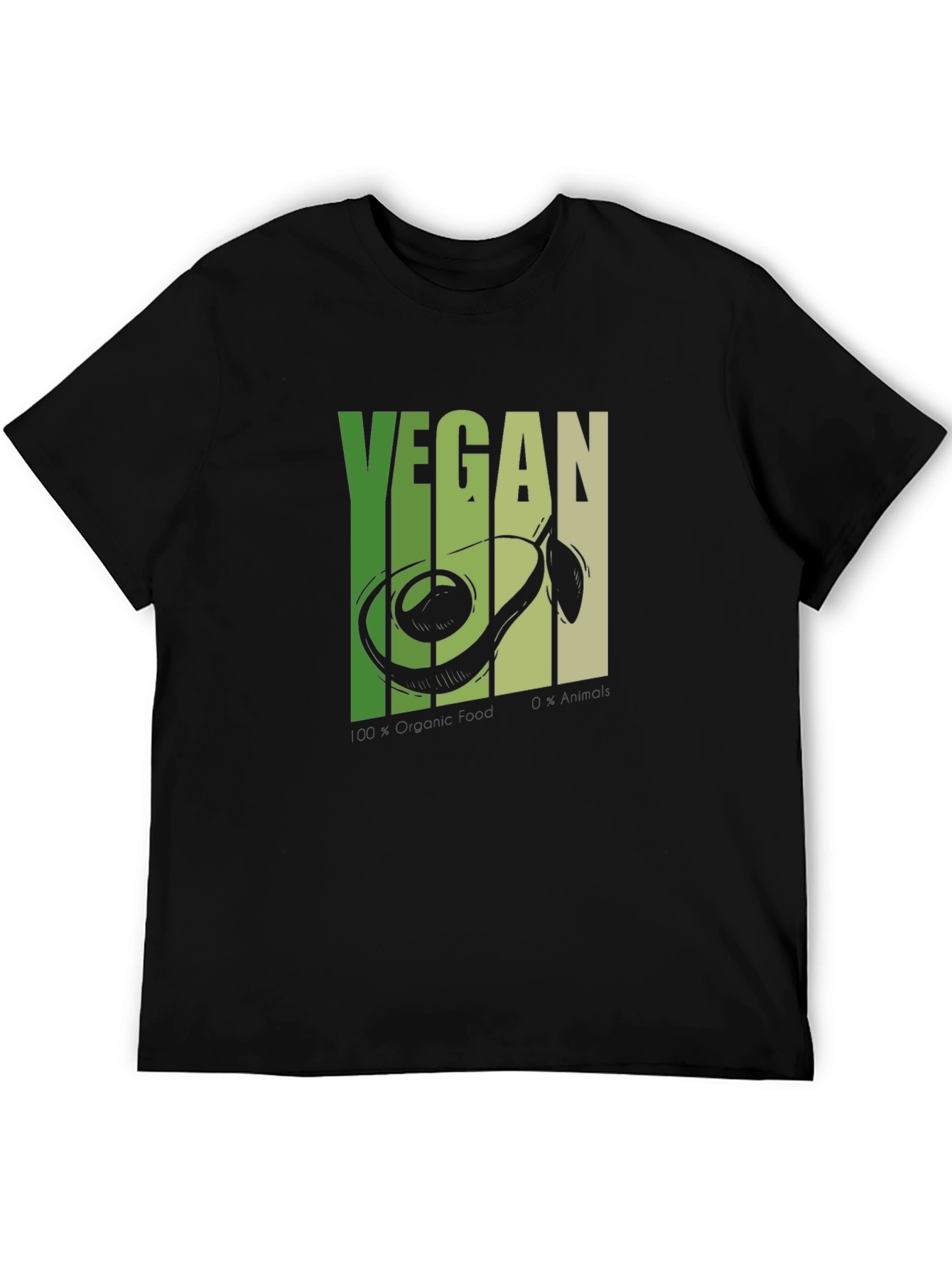 Vegan Avocado T-Shirt - Black Graphic Tee