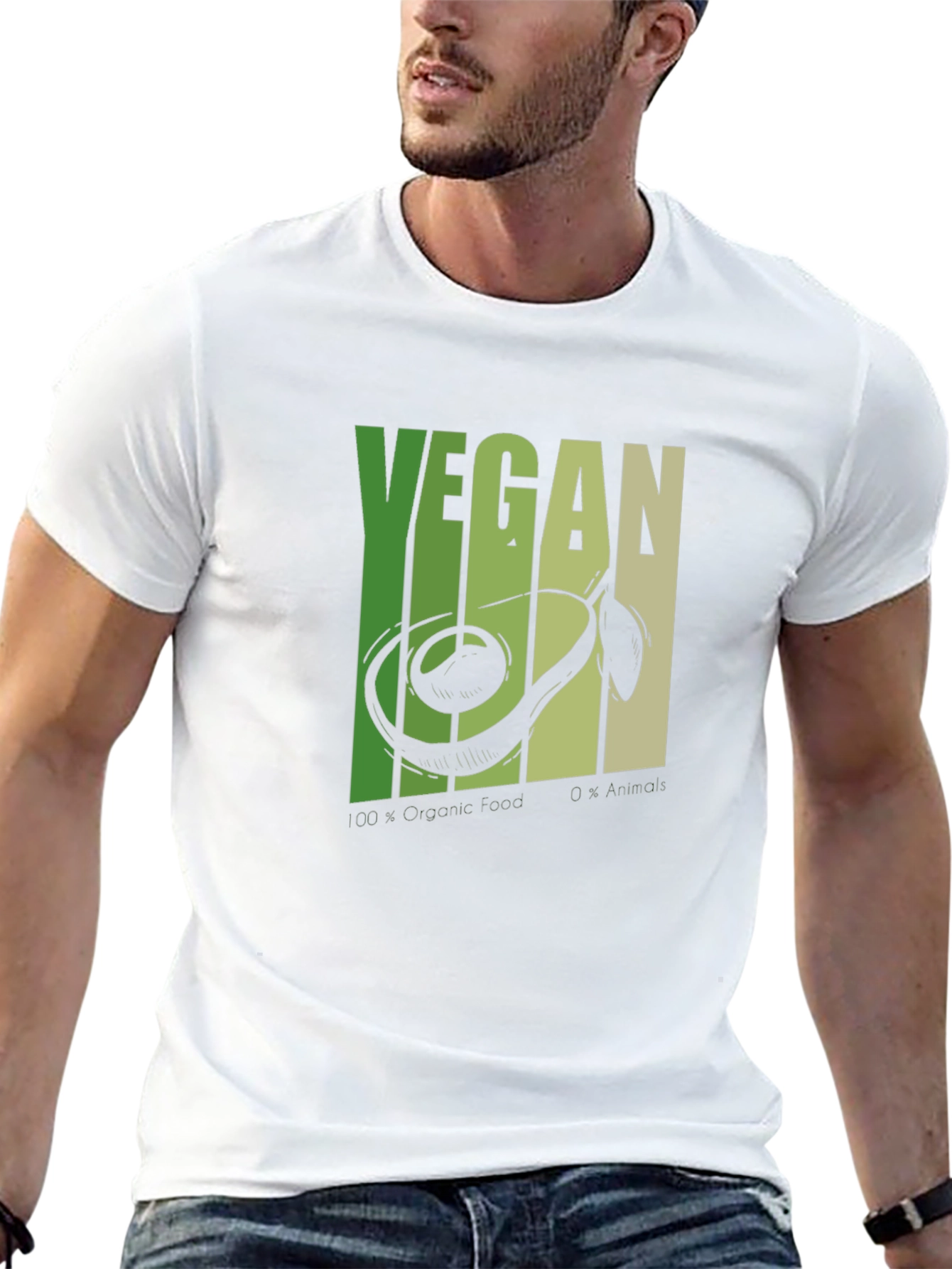 Vegan Avocado T-Shirt - Black Graphic Tee