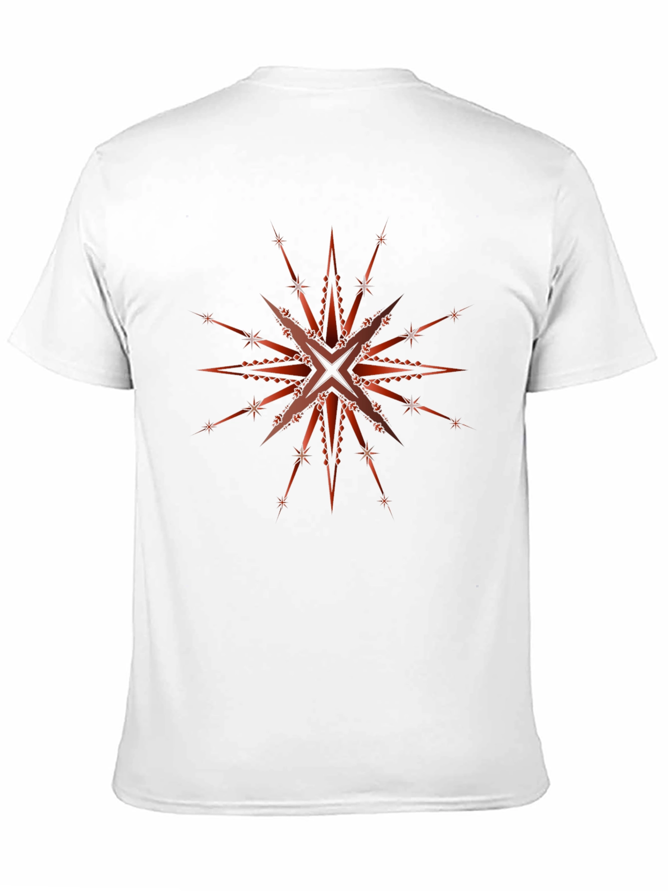 Geometric Starburst Graphic Tee - Black