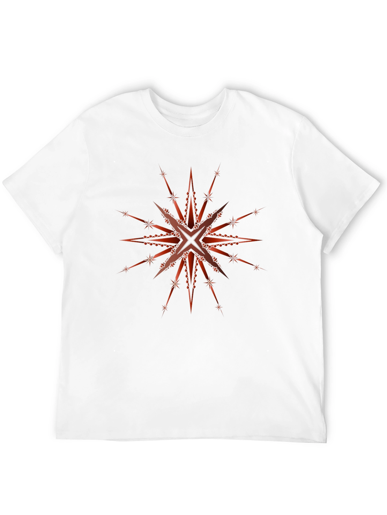 Geometric Starburst Graphic Tee - Black