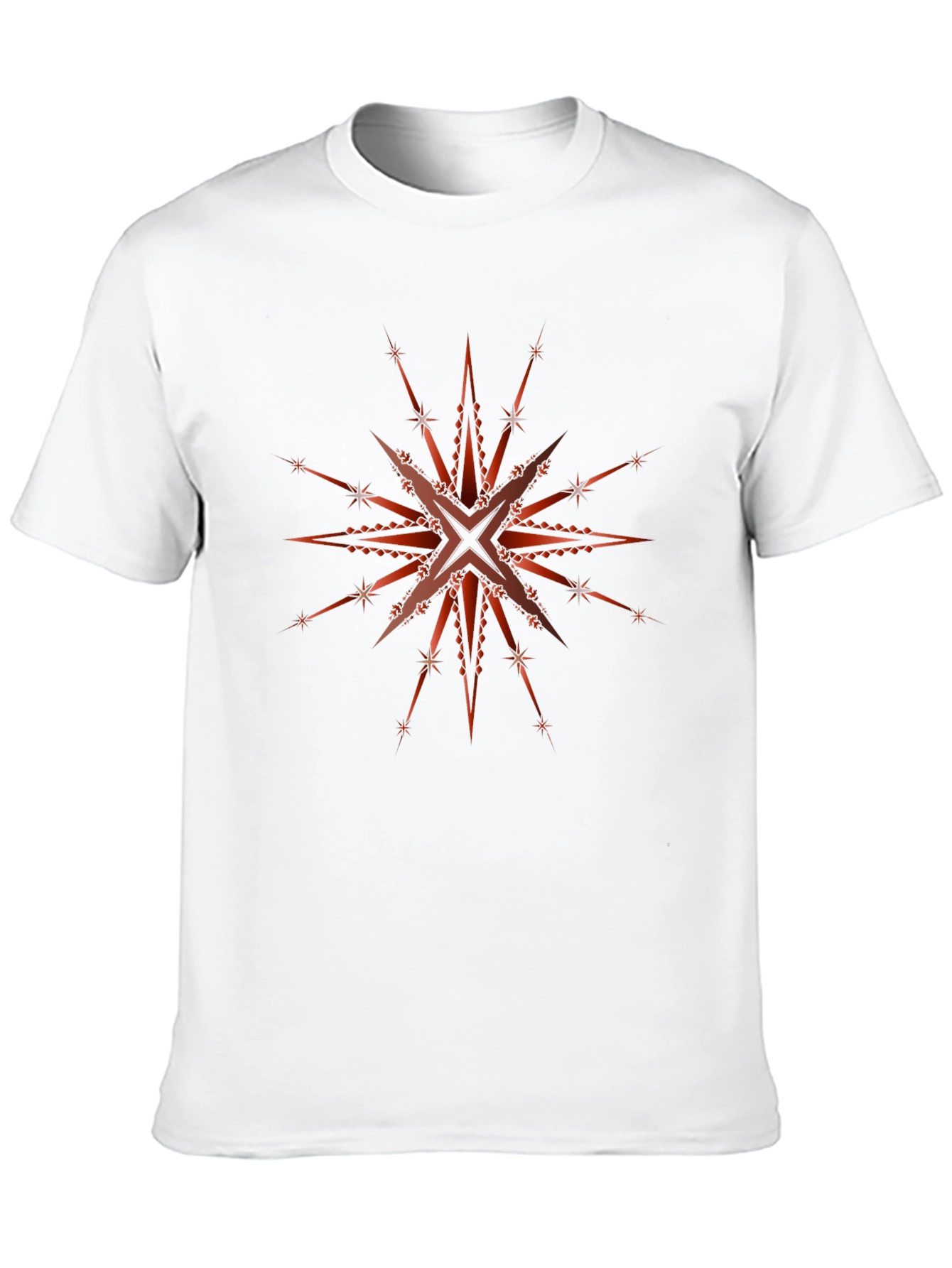Geometric Starburst Graphic Tee - Black