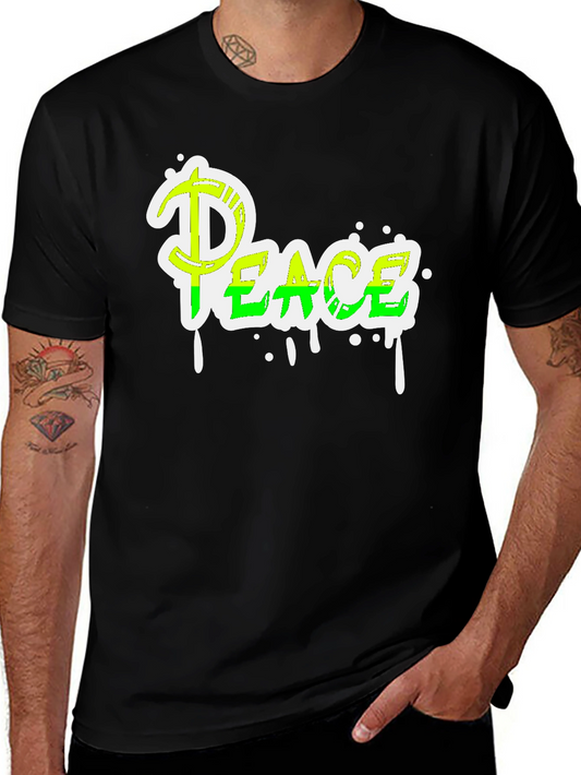 Peace Graphic Tee - Mens Black T-Shirt