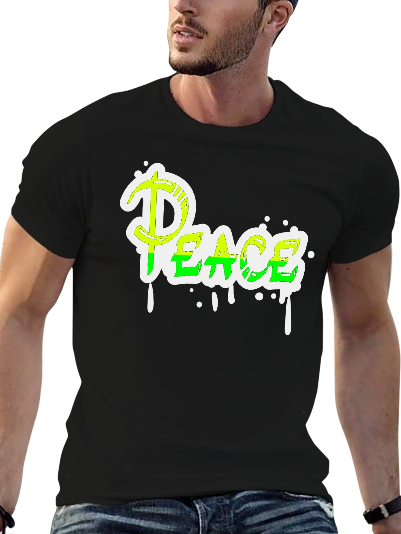 Peace Graphic Tee - Mens Black T-Shirt