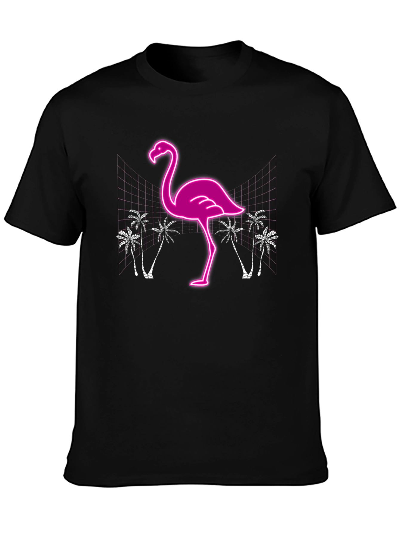Neon Flamingo Graphic T-Shirt - Tropical Style