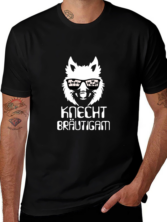 Knecht Bräutigam Wolf Graphic Black T-Shirt